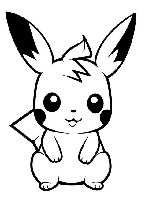 cute pikachu coloring page|Pikachu Coloring Pages for Kids